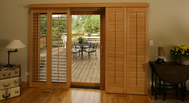 Jacksonville wood shutter sliding door